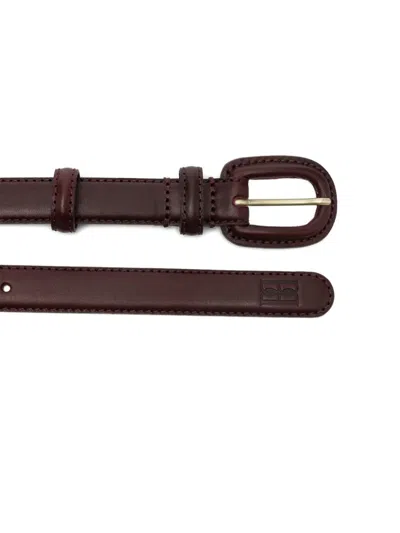 By Malene Birger "salio" Classic Belt Accessories In Burgundy
