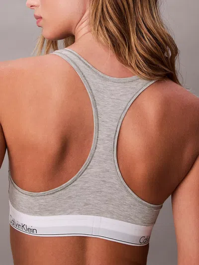 Calvin Klein Icon Cotton Modal Unlined Bralette In Gray