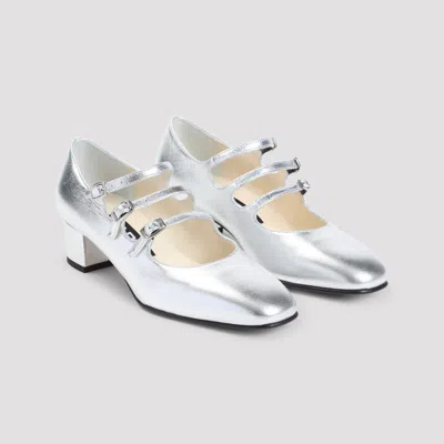 Carel Paris Argent Leopard Kina Mary Jane Patent Leather Pumps In Silver
