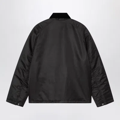Carhartt Wip Alumni Chore Coat Jacket In Black Nylon In Blue
