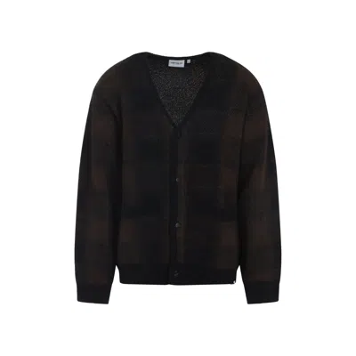 Carhartt Wip Embroidered Acrylic Blend Everson Cardigan In Brown