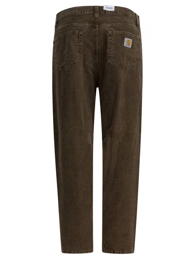 Carhartt Five-pocket Trousers With Back Patch Pockets In Green
