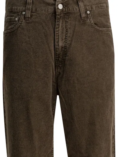 Carhartt Five-pocket Trousers With Back Patch Pockets In Green