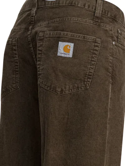 Carhartt Five-pocket Trousers With Back Patch Pockets In Green