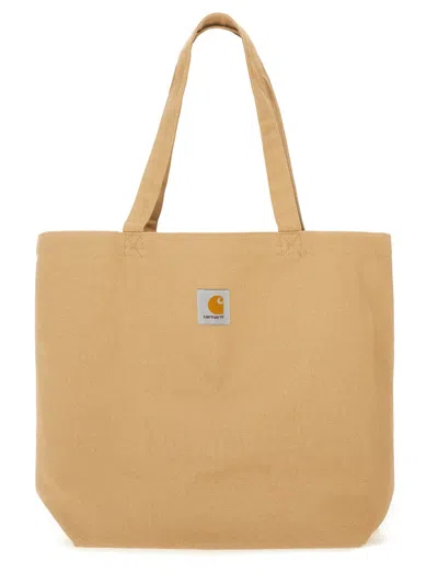 Carhartt Wip Graphic Canvas Tote Bag In Neutral