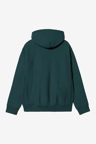 Carhartt Wip Hooded American Script Sweat In Green