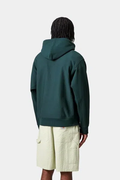 Carhartt Wip Hooded American Script Sweat In Green