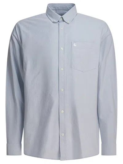 Carhartt C-logo Buttoned Shirt In Blue