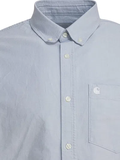 Carhartt C-logo Buttoned Shirt In Blue