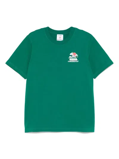 Casablanca Montagne Ondulee Crewneck T-shirt In Green