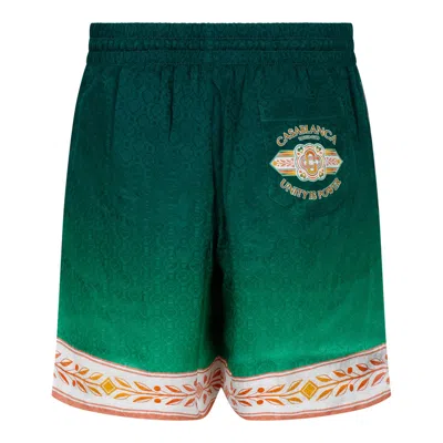 Casablanca Silk Blend Shorts In Green