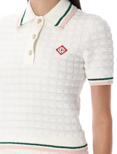 Casablanca White Cotton Nylon Polo Shirts In Multi
