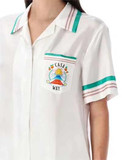 Casablanca Gradient-effect Heart-monogram Shirt In White