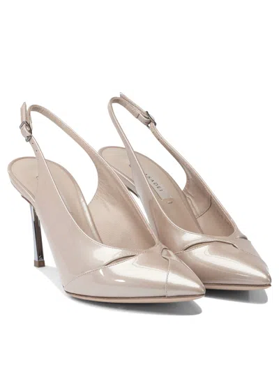 Casadei 80mm Samurai Blade Slingback Pumps In Neutral