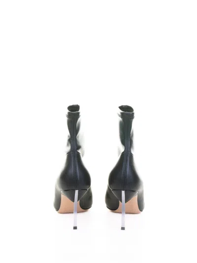 Casadei Metallic-heel Pointed-toe Boots In Blue