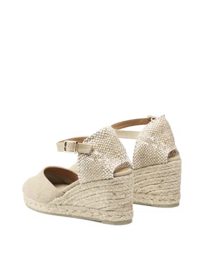 Castaã±er Bianca Raffia Wedge Espadrilles In Neutral