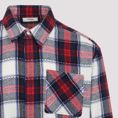 Celine Black And Red Cashmere Overshirt In Multi