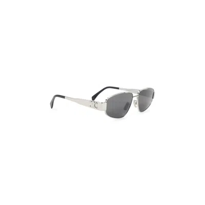 Celine Triomphe Metal 03 Sunglasses In Gray