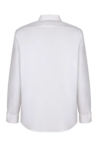Celine Logo Logo Long-sleeved Shirt In White