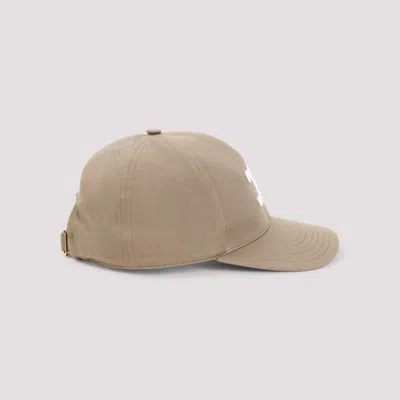 Celine Women Triomphe Cotton Baseball Cap In Brown