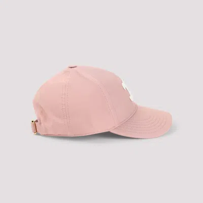 Celine Pink Cotton Triomphe Baseball Hat In Pink