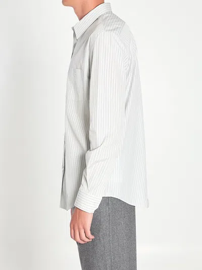 Celine Shirt In Poplin Cotton With Stripes In Neutral