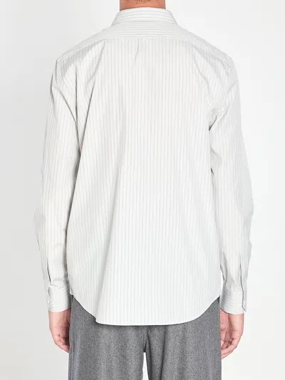 Celine Shirt In Poplin Cotton With Stripes In Neutral