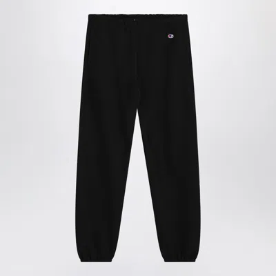 Champion Navy Blue Cotton Jogging Trousers In Black