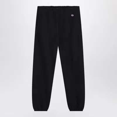 Champion Navy Blue Cotton Jogging Trousers In Black