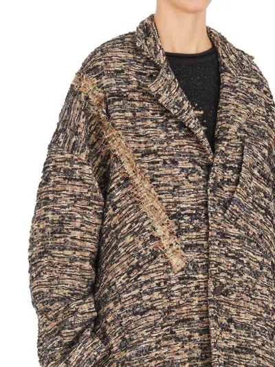 Chiahung Su Wool Single Breasted Coat In Multi
