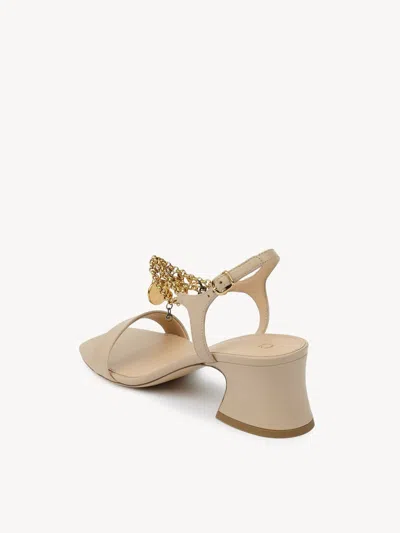 Chloé 55mm Charm-embellished Block-heel Sandals In Neutral