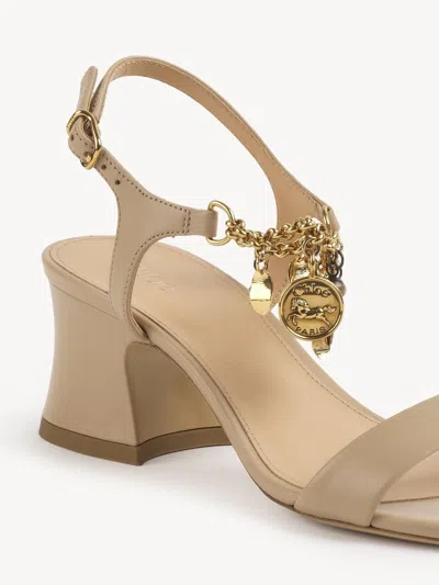 Chloé 55mm Charm-embellished Block-heel Sandals In Neutral