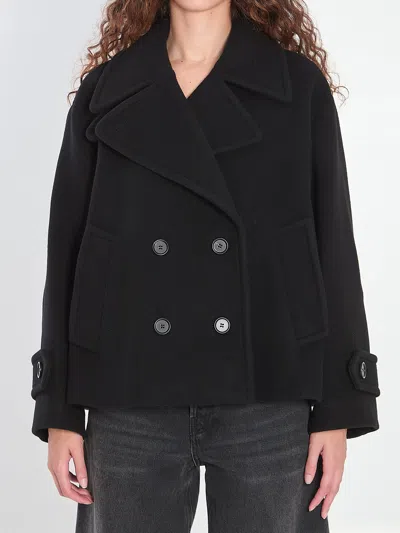 Chloé Overszied Double-breasted Wool-blend Jacket In Black