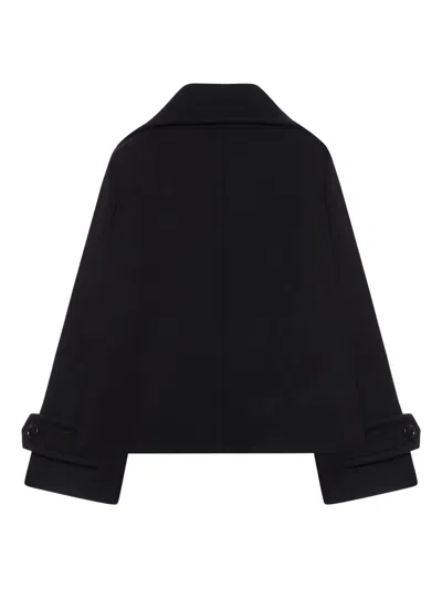 Chloé Overszied Double-breasted Wool-blend Jacket In Black