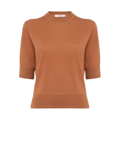 Chloé Brown Wool Sweater In Brown
