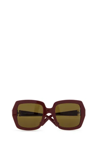 Chloé Acetate Square Frame Sunglasses With Tinted Lenses In Brown