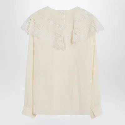 Chloé Cream Crepe Blouse In Neutral
