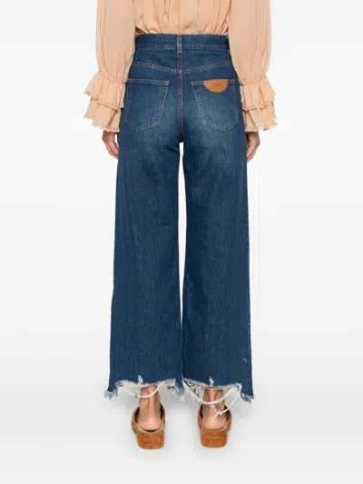 Chloé Chloe Women Wide Leg Denim In Blue