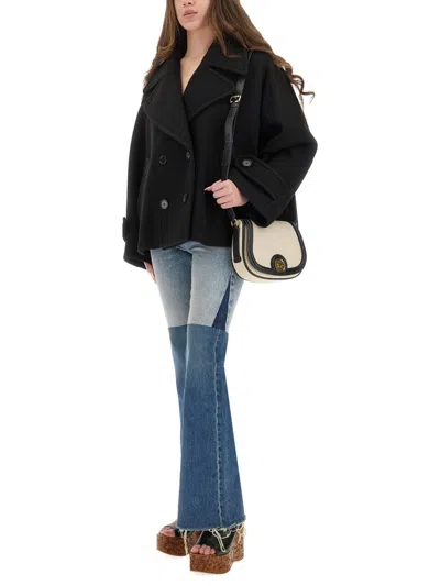 Chloé Overszied Double-breasted Wool-blend Jacket In Black