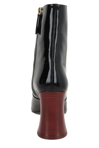 Chloé Black Leather Ankle Boot In Black