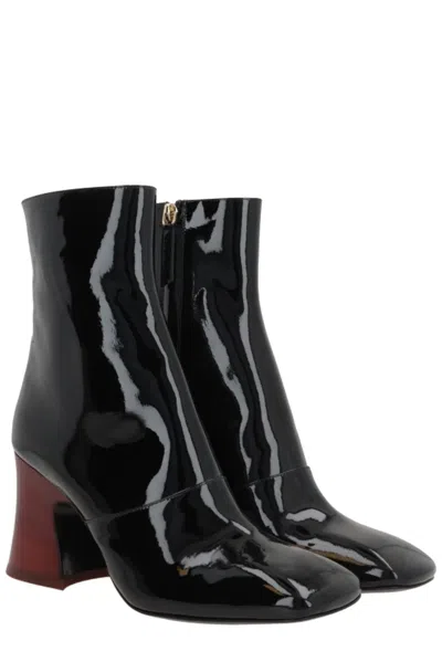 Chloé Black Leather Ankle Boot In Black