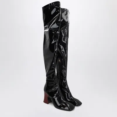 Chloé Janis High Heels Boots In Black Patent Leather In Black