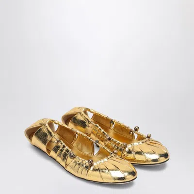 Chloé Metallic Gold Ballerina In Gold