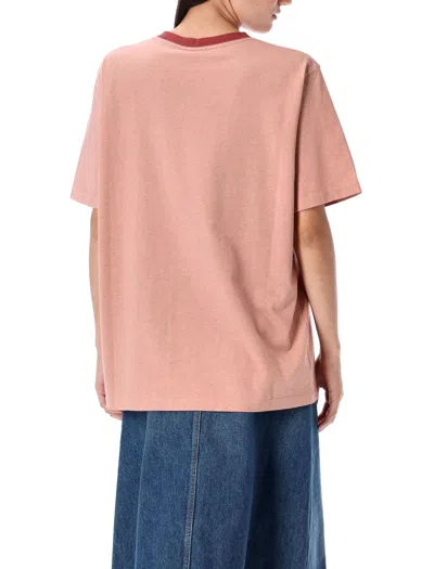 Chloé Melange Dark Pink Cotton T-shirt In Pink
