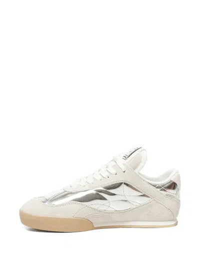 Chloé Metallic-panelled Kick Sneakers In White