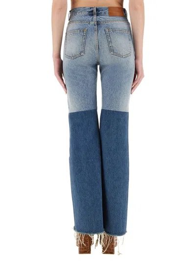 Chloé Patchwork Denim Jeans In Blue