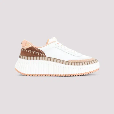 Chloé Peach Platform Sole Rubber Sole Lace-up  Sneakers