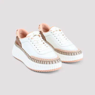 Chloé Peach Platform Sole Rubber Sole Lace-up  Sneakers