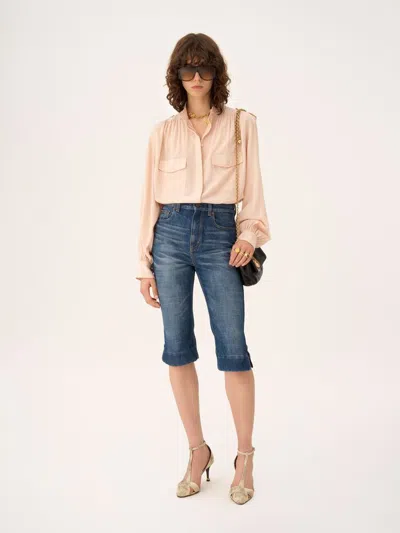 Chloé Pokets Classic Turtle Neck Shirt In Pink