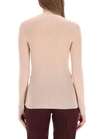 Chloé Ribbed Knit With Buttons In Neutral